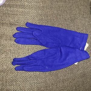 80s JENNIFER MOORE Driving‎ Gloves Macy's Blue Lambswool Stretch Fall VTG